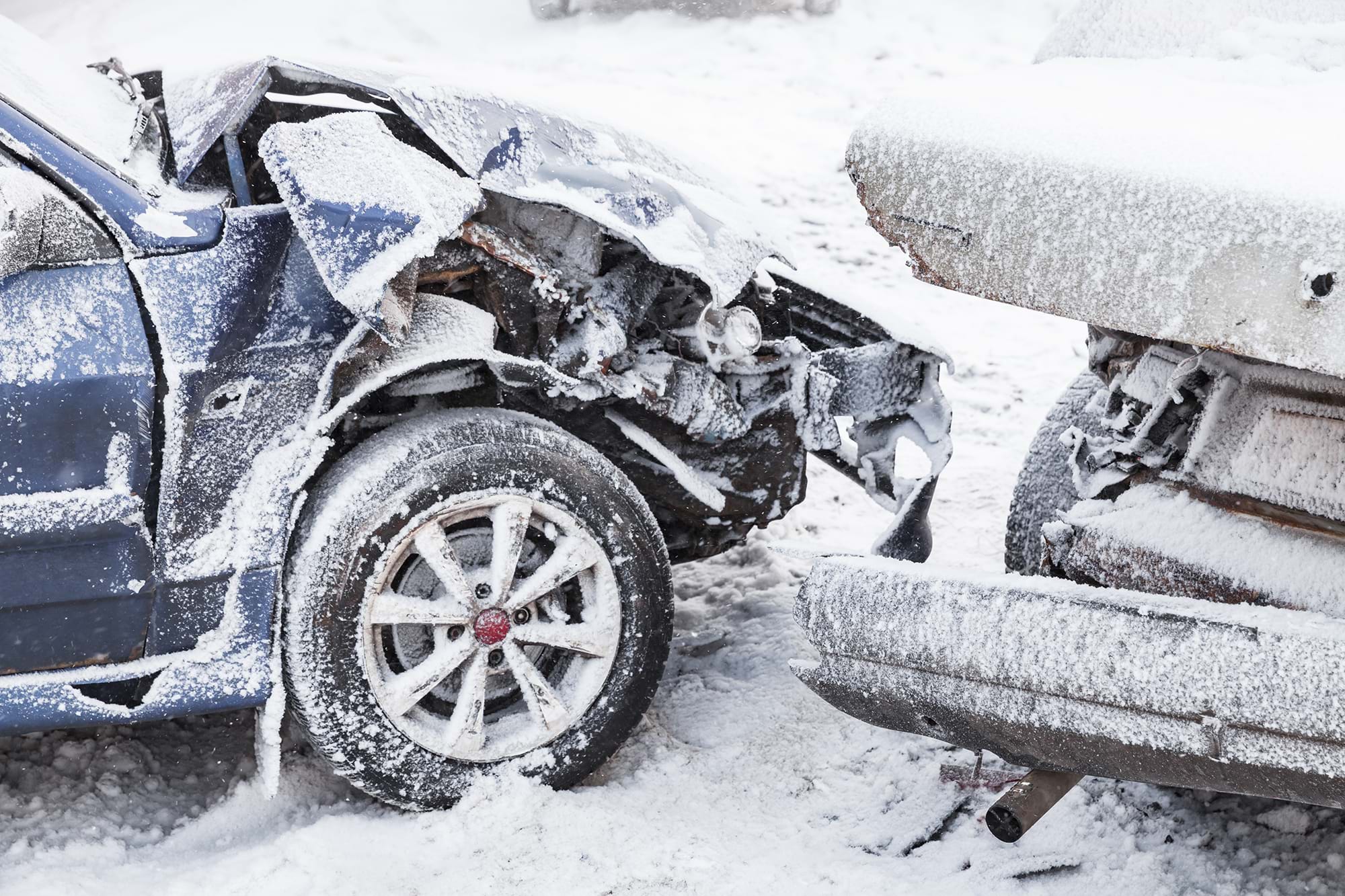 Car accident in snow